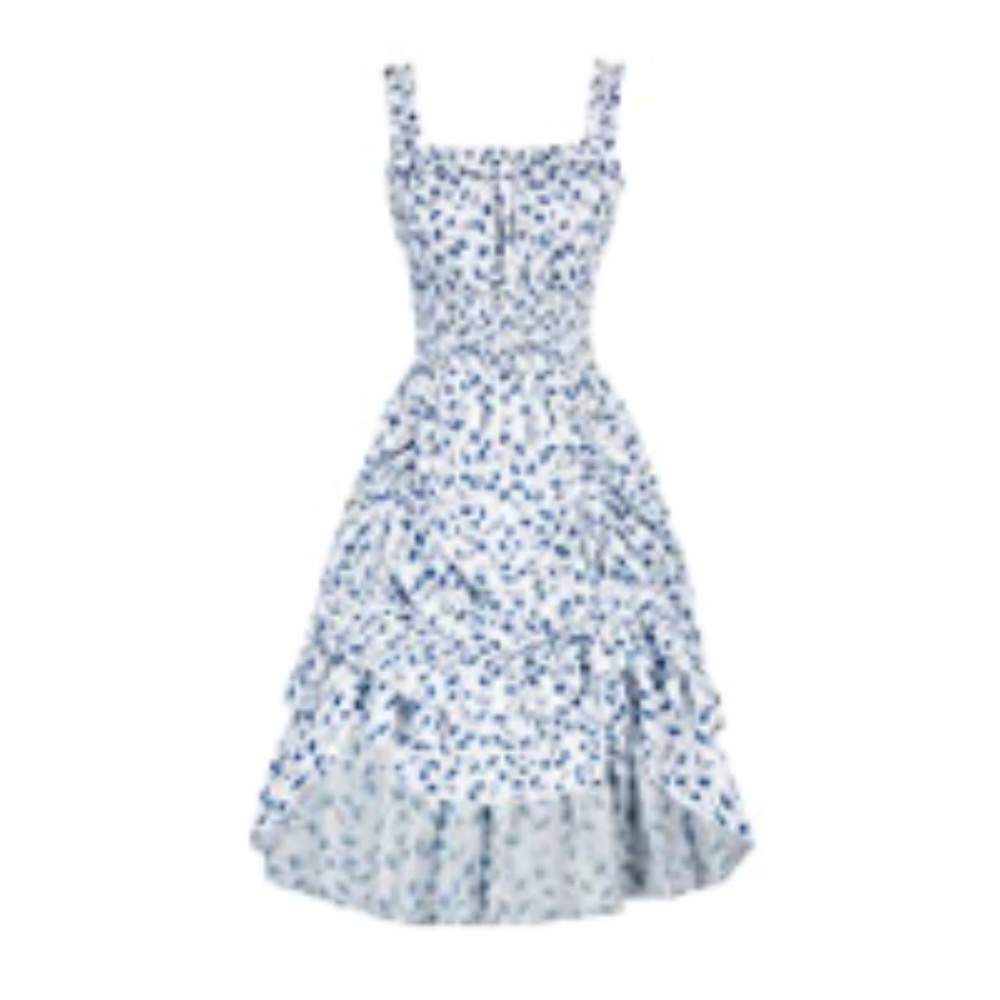 NEW Women's Vintage Steampunk Square Neck Sleeveless High Low Dress Size L